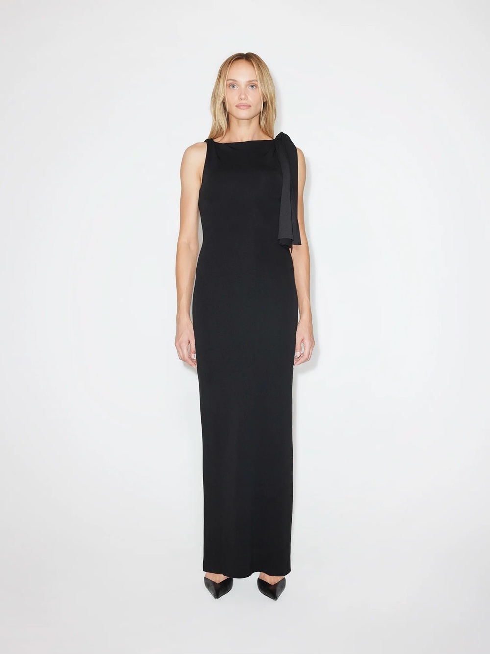 KHY SUEDED STRETCH KNOTTED MAXI DRESS